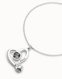 Midsize pendant and heart with black crystal