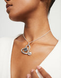 Midsize pendant and heart with black crystal