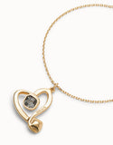 Midsize pendant and heart with black crystal