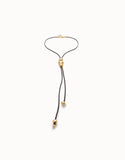 Pendant necklace with 3 central beads (gold or silver)