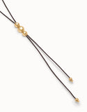 Pendant necklace with 3 central beads (gold or silver)