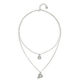 Long pendant and central charm with transparent crystal (gold or silver)