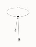 Long pendant and central black murano glass