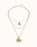 Multi strand chain necklace with an eye, gold