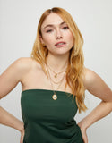 Multi strand chain necklace with an eye, gold