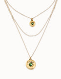 Multi strand chain necklace with an eye, gold