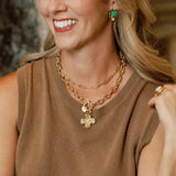 Gold Cross Front Toggle Necklace