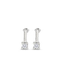 Earrings with white cubic zirconia, silver or gold