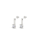 Earrings with white cubic zirconia, silver or gold