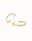 Hoop earrings with white topaz (gold or silver)