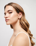 Hoop earrings with white topaz (gold or silver)