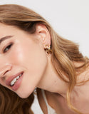 Double hoop earrings with white topaz (gold or silver)