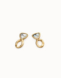 Drop earrings with multicolor crystals (gold)