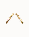 Earrings with bead-shaped links (gold or silver)