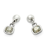 Drop earrings with black  or multicolor crystal (gold or silver)