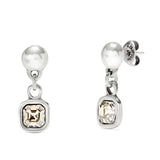 Drop earrings with multicolor crystal (silver)