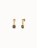 Drop earrings with black  or multicolor crystal (gold or silver)