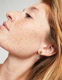 Drop earrings with black  or multicolor crystal (gold or silver)