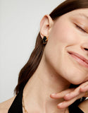 Studs with black oval faceted crystals