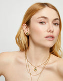 Stud earrings with verde crystal, gold