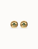 Stud earrings with verde crystal, gold