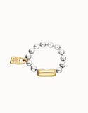 Bead bracelet with padlock and clasp, multicolor