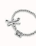 Elastic bracelet with dragonfly (silver)