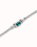 Chain bracelet with green crystal (gold or silver)