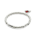 Heart Bracelet with Red Crystal (Silver/Red)