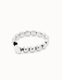 Bracelet with small round beads, silver