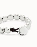 Bracelet with small round beads, silver