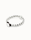 Bracelet with 1 large central bead (silver)