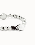 Bracelet with 1 large central bead (silver)