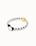 Bracelet with 1 large central bead (gold or silver)