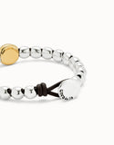 Bracelet with 1 large central bead (gold or silver)
