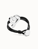 Multi strand leather bracelet with a heart (gold or silver)