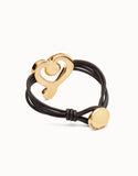 Multi strand leather bracelet with a heart (gold or silver)