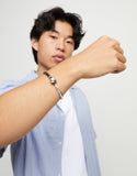 Silver Bracelet with brown leather