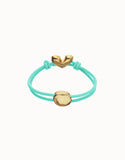 Turquoise elastic thread bracelet with heart charm