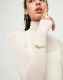 Double-strand bracelet with lobster clasp and two drops (silver/gold)