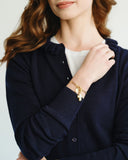 Mother of Pearl Cross Bracelet, gold