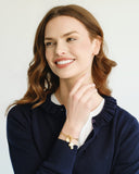 Mother of Pearl Cross Bracelet, gold