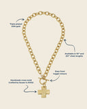 Gold Cross Front Toggle Necklace