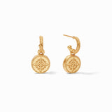 Fleur-de-Lis Hoop & Charm Earrings