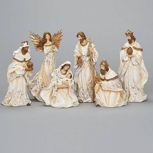 Nativity; Cream w/Gold Rope Trim