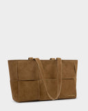 Taya Woven Suedette Tote Bags, Caramel 
Suedette