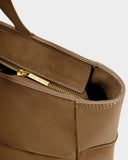 Taya Woven Suedette Tote Bags, Caramel 
Suedette