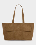 Taya Woven Suedette Tote Bags, Caramel 
Suedette