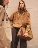 Nova Hand Woven Suedette Large Shoulder Bag, Caramel