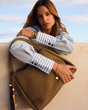 Nova Hand Woven Suedette Large Shoulder Bag, Caramel